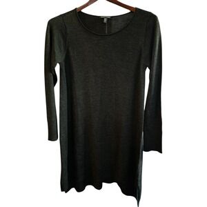 Eileen Fisher Gray Italian Fabric Long Sleeve‎ Dress - Womens Size S/P